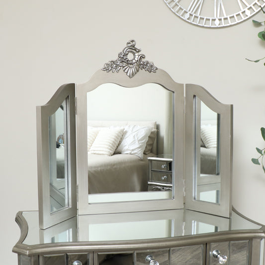  Ornate Triple Dressing Table Mirror - Tiffany Range 