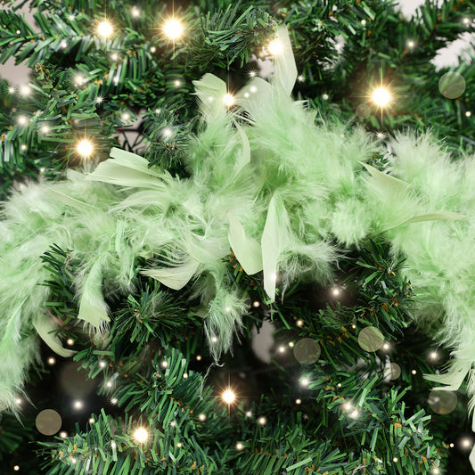  Large Pale Mint Green Feather Boa Christmas Garland - 182cm 