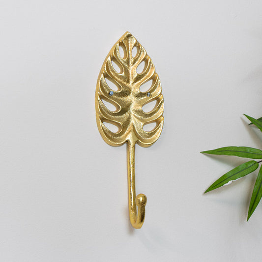  Gold Monstera Lilly Leaf Wall Hook 