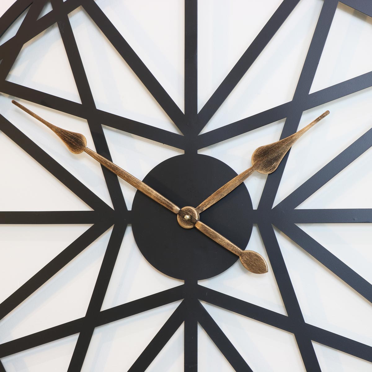 Large Black Geometric wall clock 80cm x 80cm