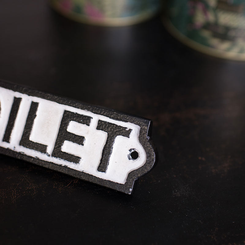 Black & White Metal Toilet Plaque