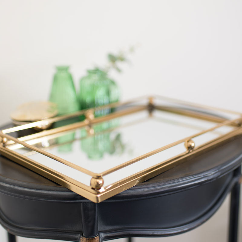 Gold Rectangle Mirrored Tray