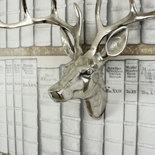 Silver Metal Stags Head