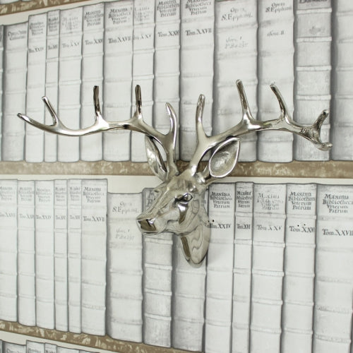 Silver Metal Stags Head