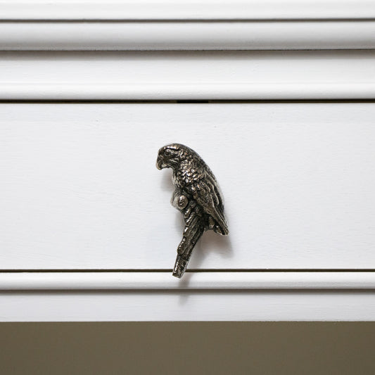  Metallic Silver Parrot Drawer Knob 