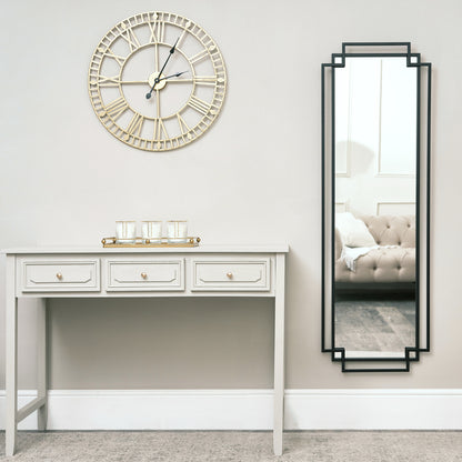 Black Art Deco Wall Mirror 142cm x 47cm